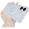 Eiyikof Custodia magnetica trasparente per iPhone 16 Plus, protezione avanzata a quattro angoli antiurto di grado militare con protezione per obiettivo della fotocamera, copertura MagSafe con