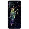 MUTOUREN Cover per Oneplus 8T Custodia in Silicone TPU Trasparenti Ultra Sottile Antigraffio Antiurto Protettivo Case con Pellicola Proteggi Schermo, Cielo Stellato e Piuma