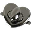ZHOUXYFDC Serrature Per Borse 20 pezzi Meetee Fibbia a girella in lega a forma di cuore for borse, Fibbie a giro in metallo, Fibbie di chiusura a forma di cuore for borse fai da te(Black1,4pcs)