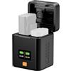 Denash Custodia di Ricarica della Batteria della Fotocamera con Ingresso PD di Tipo C, Soluzioni di Alimentazione Efficienti per Fotografi e videografi. Slot a 2 Schede SD, Display