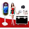 Aookely Macchina fotografica a specchio ovale con custodia da, touch screen interattivo da 21,5, mini PC integrato, stampa e condivisione istantanea (bianco, fotocamera con stampante e fotobooth