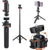 MotuTech Mini treppiede telefono portatile action camera 1/4 freddo Shoe per luminoso supporto rotante 360 estensibile 20 cm-55 cm per GoPro iPhone Sony Canon Nikon Insta360 (treppiede+pinzo)