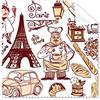 DIYthinker Cibo cucina Francia Mark Landmark bandiera nazionale Architecture Custom paesaggio illustrazione modello occhiali panno di pulizia del pulitore dello schermo 5PCS