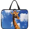 Hiseng Conchiglie Compatibile con 10-17 Pollici Custodia Borsa per Laptop con Manici, Giraffa 3D Computer Portatile Custodia Protettiva PC Sleeve per Laptop (15,Blu cielo)
