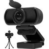 saylas Webcam 2.5K per PC con microfono, cancellazione del rumore, FOV 110°, webcam USB, copertura della privacy e treppiede, webcam plug & play per PC, laptop, desktop, Mac, Zoom, Skype