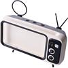 tinysiry Porta della scrivania Universal retro TV per telefono cellulare stand decorativo portatile D'argento