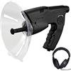 UsmAsk Microfono parabolico monoculare, kit di ascolto con piatto parabolico, telescopio monoculare per ascolto di uccelli 8 x 20 mm, per dispositivo di ascolto a lungo raggio su amplificatore audio monocul