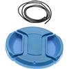 vhbw copriobiettivo universale 55 mm per fotocamera - plastica blu, presa interna