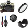 Generic Set di accessori per Canon EOS 600D/Rebel T3i/Kiss X5 con obiettivo Canon EF-S 18-55mm include custodia in silicone verde, filtro UV, paraluce obiettivo, tappo per obiettivo, penna di pulizia