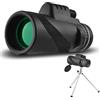 MissYin Telescopio monoculare 10X42 per adulti e bambini, telescopio monoculare impermeabile compatto ad alta potenza HD con supporto per smartphone treppiede per birdwatching caccia escursionismo viaggi ca