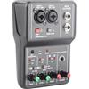Jectse Mixera 2con Alimentazione Phantom USB 48V, Console di MissaggioCompatta per Registrazione Musicale, Karaoke Domestico e Karaoke su Internet