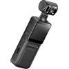 NONGYU Videocamera portatile 4K con stabilizzatore e schermo LCD, obiettivo girevole a 180°, per sport all'aria aperta, portatile, tascabile