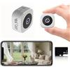 BJdfgE Mini telecamera di sicurezza 6K wireless 2.4G WiFi monitoraggio protezione visione notturna remota sorveglianza casa intelligente nuova(White-64GB Card)
