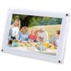 Luqeeg Cornice Digitale Smart WiFi da 10.1 Pollici Touch Screen 1280x800 Rotazione Automatica Verticale e Orizontale Memoria Integrata da 32 GB per l'App VPHOTO Foto in Acrilico (WHITE)