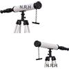 Nautical Replica Hub Telescopio da tavolo da collezione nero decorativo in legno bianco basamento in pelle fatta a mano telescopio