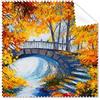 DIYthinker Pittura ad olio ponte fiume albero giallo foglie d' autunno paesaggio illustrazione modello occhiali panno di pulizia del pulitore dello schermo 5PCS