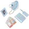 Plyisty Kit Accessori per Mini 12 Case Istantanea Fotocamera + Album Fotografico + Cornici + Imbarco Pass Shell + Adesivo Fai -da -te, Filo Ricamo a Quadri Quadrati (BLUE)