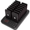 Fuhjythy di Chiamata Cercapersone Wireless per Ristoranti, 16 Sottobicchieri, Cicalino, Vibratore, Ricevitore Campanello per Camion di, Bar, Caffè, Spina UE