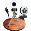 TronicXL Autofocus Webcam con luce ad anello lampada + treppiede Full HD 1920 x 1080p I 2 microfoni stereo cancellazione del rumore sfondo I per computer PC laptop per Xbox
