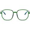 Sonew Occhiali con Blocco Luce Poligono Trasparenti Leggeri in Silicone fit for Accessorio Moda Unisex per PC Uomo Green