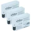 vhbw 3x batteria compatibile con Canon EOS 600D, Kiss X6i, 650D, 700D, Kiss X5, 550D, Kiss X4, Kiss X7i fotocamera (900mAh, 7,2V, Li-Ion)