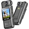 Camnoon 1080p BodyCam Video e Action Camera Audio, Lente Rotabile a 180 °, Schermo da 1,54 Pollici, Batteria Integrata da 1000 MAh, Rilevamento del Movimento, Visione Notturna