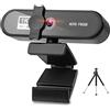 Wdfnexalai Webcam per computer con messa a fuoco automatica HD USB online regolabile per PC con microfono cablato di ricambio webcam esterna videocamera nera 1K