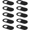 Generico 3/5/10/20 Pz Webcam Cover Laptop Fotocamera Cover Slider Telefono Antispy per iPad PC Macbook Tablet lenti Privacy Sticker (10 pezzi - nero)