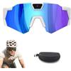 Dujuanus 4K HD Baseball Glasses with Camera, Occhiali da Sole Sport Mini Telecamera, Action Camera Per Escursionismo, Equitazione Attività All'aperto Registrazione (Blue-A,32GB)