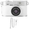 CHEOTIME Mini fotocamera portachiavi 1,47 pollici 2K FHD video 2MP foto, videoregistratore tascabile, schermo a colori integrato con 4 filtri Flash LED ricaricabile piccola fotocamera (White)