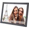 Diyeeni Archiviazione di 80.000 Foto Cornice Digitale da 15 Pollici, Cornice per Foto Intelligente Touch Screen HD con WiFi, APP per Vphoto, Montabile a Parete, Presentazione Dinamica