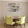 WALPLUS Adesivi murali 106 x 90 x 0,02 cm, 38 pezzi con cristalli Swarovski e frase in francese con scritta House Rules, con cornice per foto, decalcomanie autoadesive rimovibili, in vinile,
