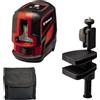 Einhell laser a linee incrociate TC-LL 2 G (autolivellante, linee laser verdi orizzontali/verticali, livella digitale, attacco per treppiede da 1/4, borsa e morsetto universale inclusi)