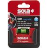 SOLA LSGOM GO! Livella magnetica portatile con clip e 1 fiala ingrandita al 60%, 7,6 cm
