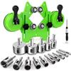 DAGLLGEW Kit a tazza da 15 pezzi, kit a tazza diamantata include set di punte da trapano per piastrelle da 10 pezzi, doppie ventose e dispositivo di guida per cacciavite da 6-50 mm in vetro ceramico