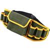 Generic Cintura porta attrezzi in tela, resistente, multiuso, per attrezzi di elettricisti e tutti i tecnici (L-500 mm x 155 mm) verde giallo