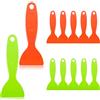 Mudder 12 Spatola Plastica per Mastice Installazione Adesivo per Rimozione Bolle Aria Raschietti Flessibili per Vernice per Detergente Pellicole Viniliche per Rimozione Resina Stampa 3D (Arancione, Verde)