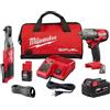 MILWAUKEE 2663-22R - Chiave a impulsi M18 1/2, kit combinato a cricchetto M12 3/8