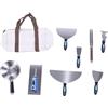 Leftwei Set per Intonaco, Raschietto e Spatola Acciaio Inox Vaschetta per Fango Rotonda Kit Versatile con Manici Ergonomici per Pittura Murale Riparazione Rimozione Carta Parati