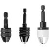 YobiLife Adattatore per mandrino per trapano con codolo esagonale da 6,35 mm, convertitore a cambio rapido per foratura di metallo e legno, 3 pezzi