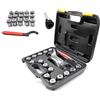 BOSUGE Set di 15 pinze ER32 da 1/8 - 4/5 + chiave, supporto per mandrino con codolo conico Morse MT3, filettatura barra di traino M12, kit di pinze in acciaio per molle, chiave per taglierina a conchigli