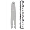 LQZAXSRDR Catena di ricambio in acciaio per mini motosega, Set di catene e piastre guida in acciaio for motosega elettrica da 4-8 pollici for taglio potatura(6 Inch-Silver SET)