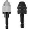 Trurovem Set di mandrini per trapano senza chiave da 0,3-3,4 mm e 0,3-6,5 mm, mandrino esagonale a cambio rapido per utensili elettrici di rettifica, punte autocentranti in metallo a tre ganasce