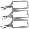 HOZEON 3 PCS 18 Inch C Clamp Welding Pliers with Swivel Pads, Heavy Duty Locking Pliers, Woodworking Clamps Set, Adjustable Nickel Plated C Plier for Wood Working, Welding, Electrician Maintenance