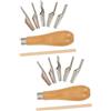 HOMSFOU 2 Set coltello da intaglio raschietto scraper pennello per dipingere spatole per pittura ad olio coltelli da intaglio fatti a mano fai da te Acciaio inossidabile Light Brown