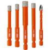 BGTEC Punte Diamantate a Secco BGTEC per Piastrelle - 5 pezzi 6/6/8/10mm Trapano Professionali con 6 mm Carbide Punte con Attacco Esagonale a Cambio Rapido per Granito, Marmo, Ceramica, Porcellana
