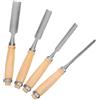 MOBUTOFU Set di Scalpelli per Intaglio Legno 4 Pezzi Teste Semitonde in Acciaio al Carbonio da 6/12/18/24 Mm per Finiture Lisce e Artigianato Creativo