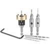Amana Tool AMS-628 - Set di 6 svasatori con punta in carburo con arresto di profondità regolabile e cuscinetti a sfera senza spinta, senza sbavature, con gambo a sgancio rapido e punte di ricambio HSS