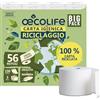 œcolife Carta igienica RECYCLING, 3 strati, 56 x 150 fogli per rotolo, super morbida, sostenibile, riutilizzabile, confezione 60% PCR (56 rotoli)