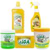 ALGA BIO KIT PULIZIA Sapone gel per bucato a mano e lavatrice, Sgrassatore universale, Sapone solido, Percarbonato di sodio attivato, Acido citrico - Box prodotti pulizia più richiesti